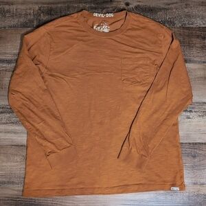 Devil-Dog Manufacturing Long Sleeve Pocket Tee Size XL in Burnt Orange